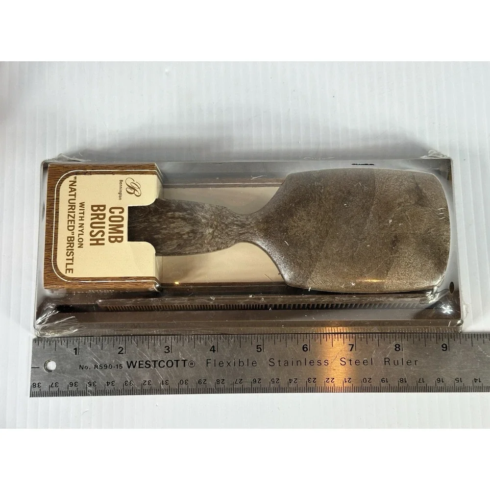 Vintage Bennington Comb Brush With Nylon Naturized Bristle NOS Sealed Package‎